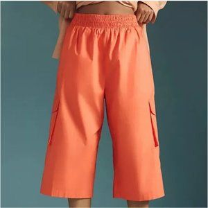 NWT Anthropologie | Du Paradis | Orange Cropped Wide Leg Cargo Pant, L